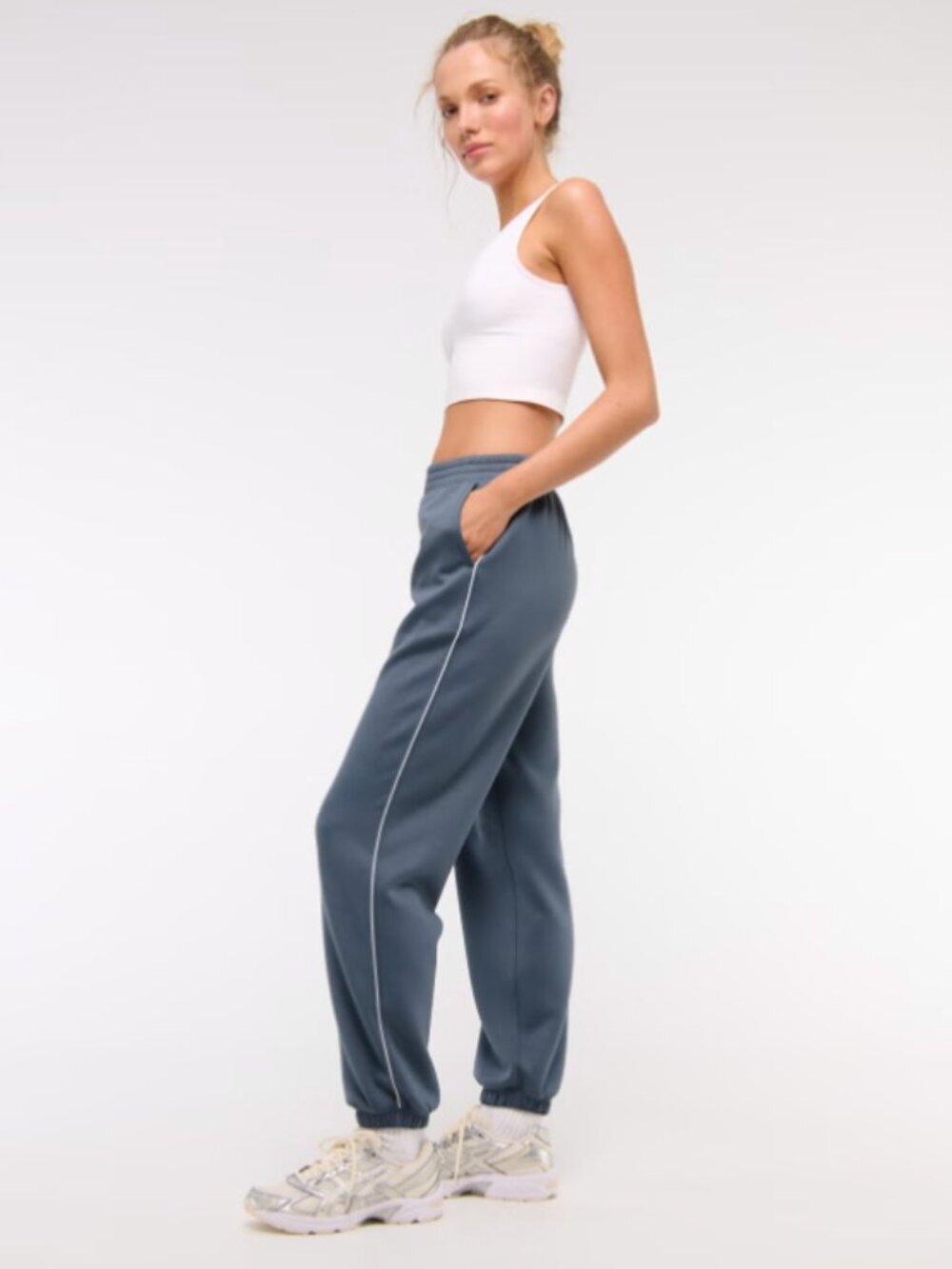 🏷 *NWT* Abercrombie YPB neoKNIT Jogger Sweatpants Blue XL Short 💙